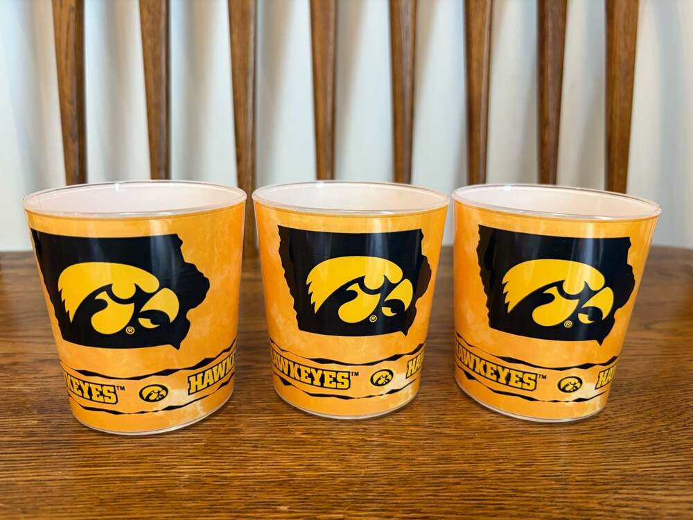 Iowa Hawkeyes NCAA Plastic Tumbler Cups Set of 3